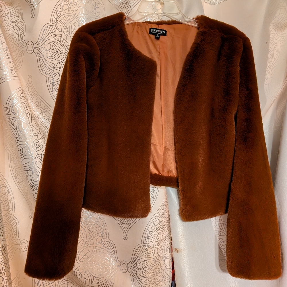 Fashion Nova, like new bronze jacket, size m but runs small.